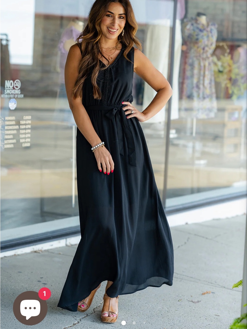 Black Sleeveless Maxi Dress with Tie Waist